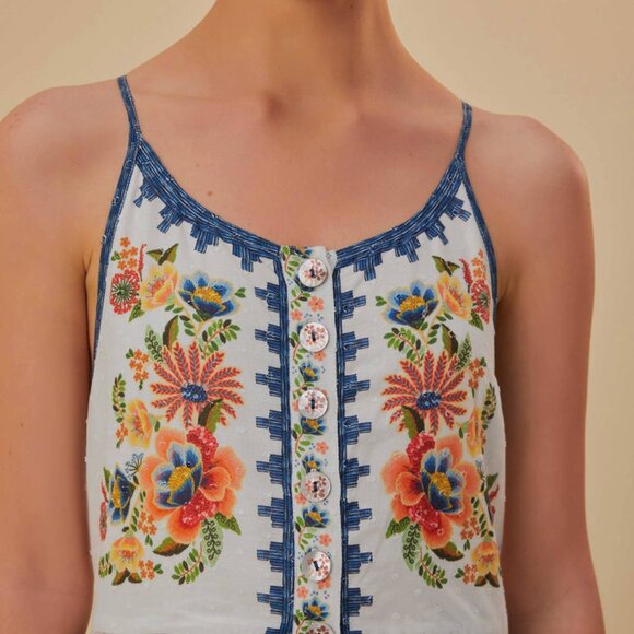 Farm Rio Off-White Delicate Garden Midi Dress new with tags - Picture 5 of 13